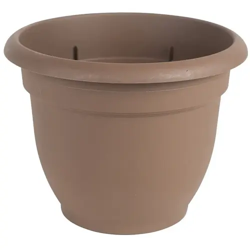 Self-Watering Planter, 16 in Dia, 17-3/4 in W, Round, Plastic, Chocolate Self-Watering Planter, 16 in Dia, 17-3/4 in W, Round, Plastic, Chocolate
