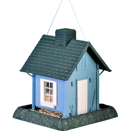 9085 Wild Bird Feeder, Cozy Cottage, 5 lb, Plastic, Blue/Gray, 11-1/2 in H, Pole Mounting 9085 Wild Bird Feeder, Cozy Cottage, 5 lb, Plastic, Blue/Gray, 11-1/2 in H, Pole Mounting