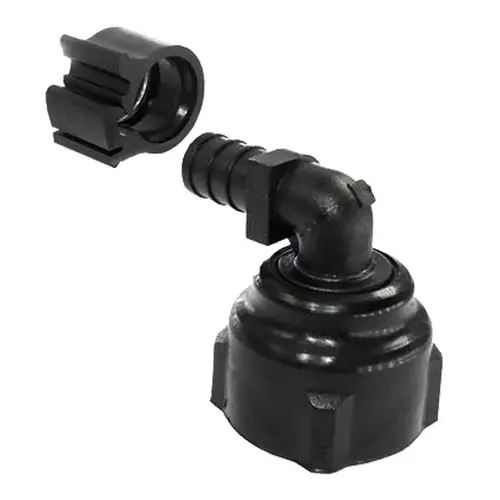 PEXLOCK Pipe Elbow, 1/2 x 3/4 in, FPT, 90 deg Angle, Black, 100 psi Pressure Pair