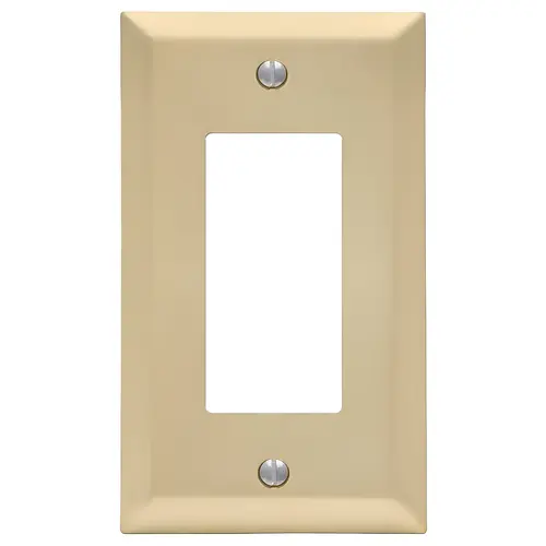 Century Wallplate, 4-15/16 in L, 2-7/8 in W, 1 -Gang, Steel, Gold, Satin Brass