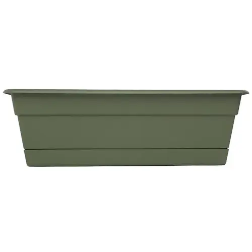 Dura Cotta Window Box Planter, 18 in W, Rectangular, Plastic, Living Green