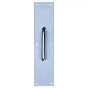 Tell Manufacturing PULL PLATE PP3515630 CLAM SHELL Door Pull Plate, 3-1/2 in W, Stainless Steel, Satin