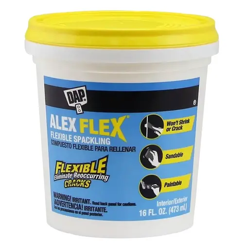 Alex Flex 16 Oz. Heavy-Duty Acrylic Spackling White Alex Flex 16 Oz. Heavy-Duty Acrylic Spackling White