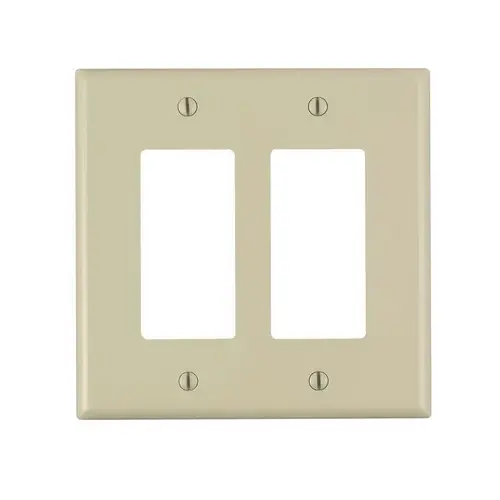 PJ262-I Wallplate, 4.88 in L, 4.94 in W, 2 -Gang, Nylon, Ivory PJ262-I Wallplate, 4.88 in L, 4.94 in W, 2 -Gang, Nylon, Ivory