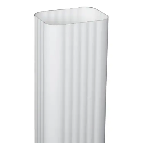 Traditional Downspout, 3 in W, 4 in L, Vinyl, White Traditional Downspout, 3 in W, 4 in L, Vinyl, White