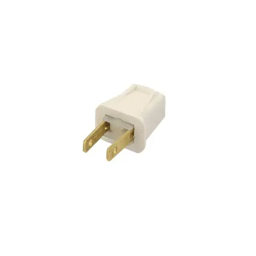 Wire Plug, 2 -Pole, 10 A, 125 V, Male, NEMA: NEMA 1-15P, White Wire Plug, 2 -Pole, 10 A, 125 V, Male, NEMA: NEMA 1-15P, White