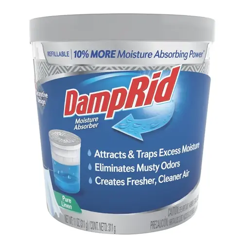 Refillable Moisture Absorber, 11 oz Tub, Solid, Fresh White Refillable Moisture Absorber, 11 oz Tub, Solid, Fresh White