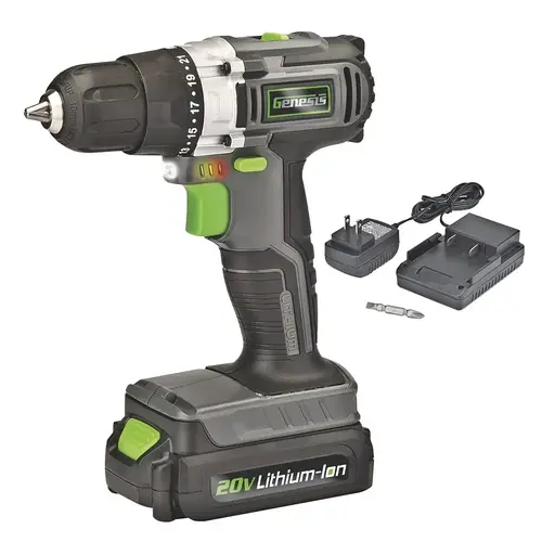 Drill/Driver, Battery Included, 20 V, 1.5 mAh, 3/8 in Chuck Drill/Driver, Battery Included, 20 V, 1.5 mAh, 3/8 in Chuck