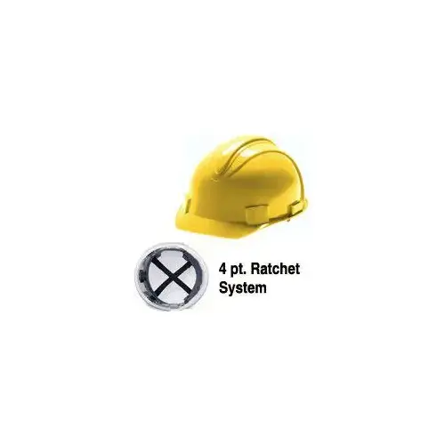 Hard Hat, 11 x 9-1/2 x 8-1/2 in, 4-Point Suspension, HDPE Shell, Yellow, Class: C, E, G Hard Hat, 11 x 9-1/2 x 8-1/2 in, 4-Point Suspension, HDPE Shell, Yellow, Class: C, E, G