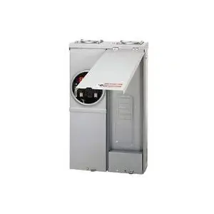 Eaton MBE24L125BTS Meter Breaker, 125 A, 2 -Space, 4 -Circuit, Main Lug, NEMA 3R Enclosure Gray