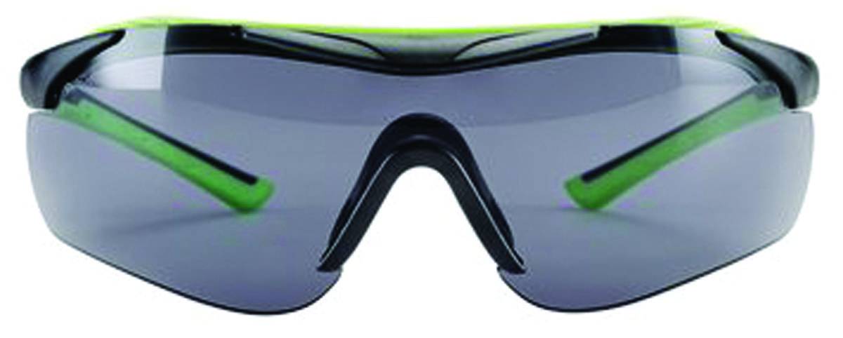 3M 47101H1-DC 47101-WZ4 Sport-Inspired Safety Glasses, Anti-Fog, Anti-Scratch Lens, Wraparound Frame, Green/Neon Black Frame