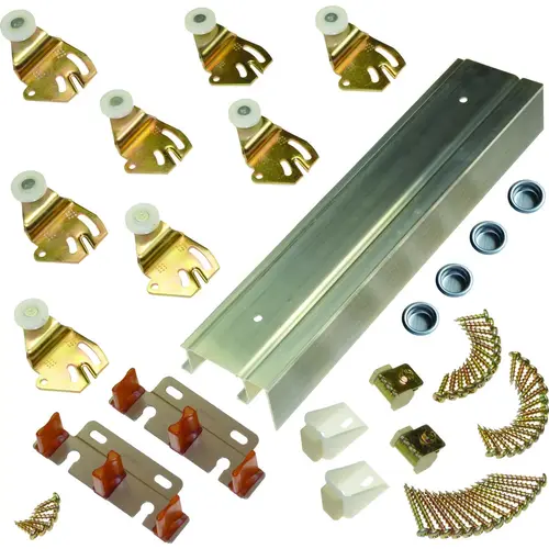By-Pass Door Hardware Set, 96 in L Track, For: 50 lb Sliding Doors By-Pass Door Hardware Set, 96 in L Track, For: 50 lb Sliding Doors