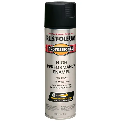 Enamel Spray Paint, Semi-Gloss, Black, 15 oz, Aerosol Can