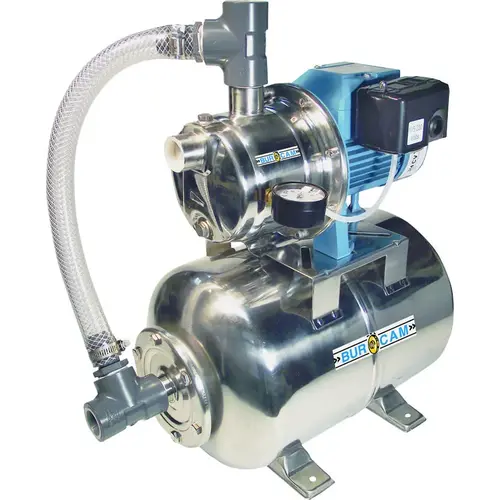 Jet Pump, 7.6/3.8 A, 115/230 V, 0.75 hp, 1 in Connection, 25 ft Max Head, 900 gph, Stainless Steel