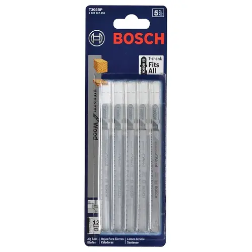 Jig Saw Blade, 0.3 in W, 4-5/8 in L, 12 TPI - pack of 25