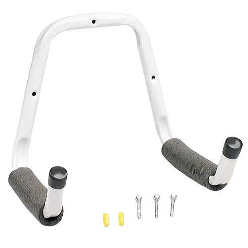 Ladder Hanger, 75 lb, Wall Mounting, Steel, Gray, Powder-Coated Ladder Hanger, 75 lb, Wall Mounting, Steel, Gray, Powder-Coated