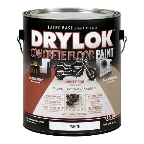 DRYLOK Floor Paint, Flat, White, 1 gal Can DRYLOK Floor Paint, Flat, White, 1 gal Can