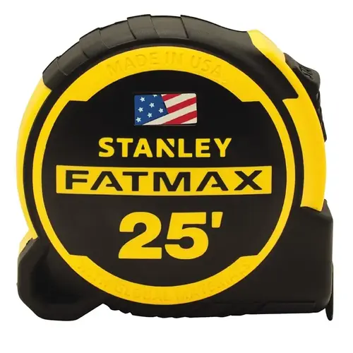FMHT36325S Tape Measure, 25 ft L Blade, 1-1/4 in W Blade, Steel Blade, ABS Case, Black/Yellow Case FMHT36325S Tape Measure, 25 ft L Blade, 1-1/4 in W Blade, Steel Blade, ABS Case, Black/Yellow Case