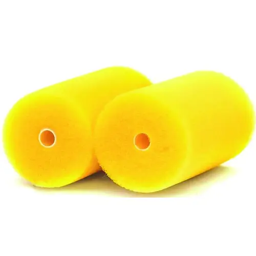 Roller Cover, 3/8 in Thick Nap, 3 in L, Foam Cover, Yellow Pair Roller Cover, 3/8 in Thick Nap, 3 in L, Foam Cover, Yellow Pair