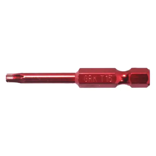 Drive Bit, T15 Drive, Star Drive, 2 in L Red - pack of 25