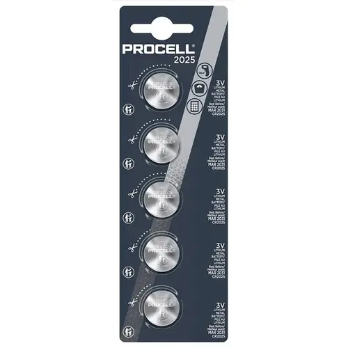 Coin Cell Battery, 3 V Battery, 185 mAh, Lithium Manganese Dioxide - pack of 5