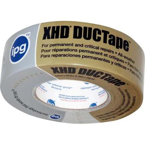 Duct Tape, 60 yd L, 1.88 in W, Cloth Backing, Silver