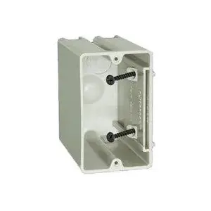 SLIDERBOX SB-1 SB-1 Electrical Box, 1 -Gang, 2 -Outlet, 1 -Knockout, 1/2 in Knockout, PVC, Beige/Tan