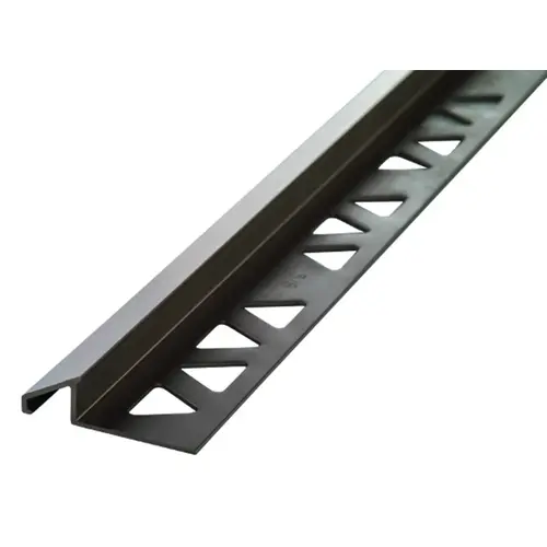 Tile Reducer, 8 ft L, 1-1/8 in W, Aluminum, Pewter