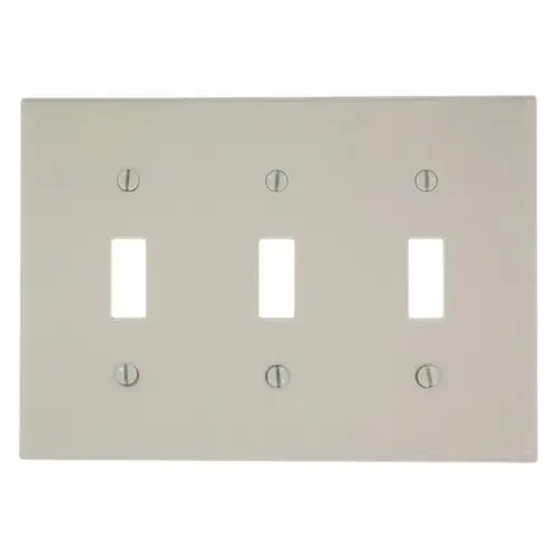 Wallplate, 4-1/2 in L, 2-3/4 in W, 3 -Gang, Thermoset, Light Almond, Smooth Wallplate, 4-1/2 in L, 2-3/4 in W, 3 -Gang, Thermoset, Light Almond, Smooth