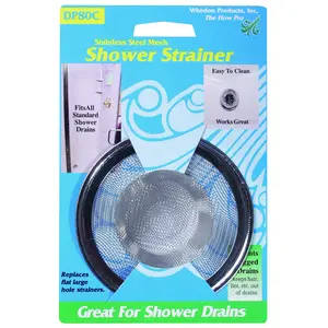 Whedon DP80C Shower Strainer with Ring, Stainless Steel, For: Bathtub Drains Chrome
