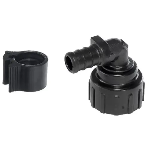 PEXLOCK Pipe Elbow, 1/2 x 3/4 in, MGH, Black, 100 psi Pressure Pair