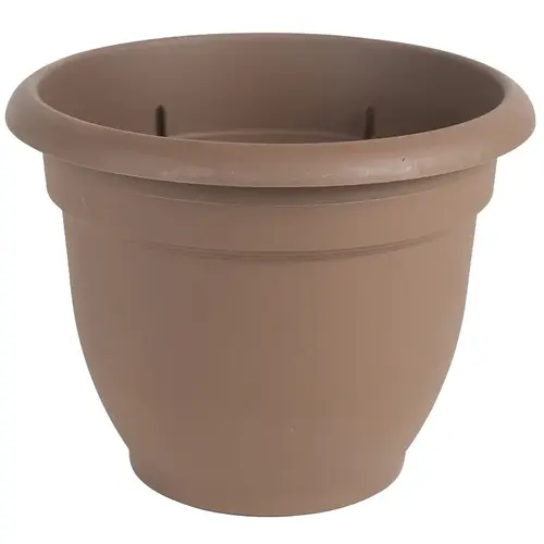 Self-Watering Planter, 10 in Dia, 11 in W, Round, Plastic, Chocolate Self-Watering Planter, 10 in Dia, 11 in W, Round, Plastic, Chocolate