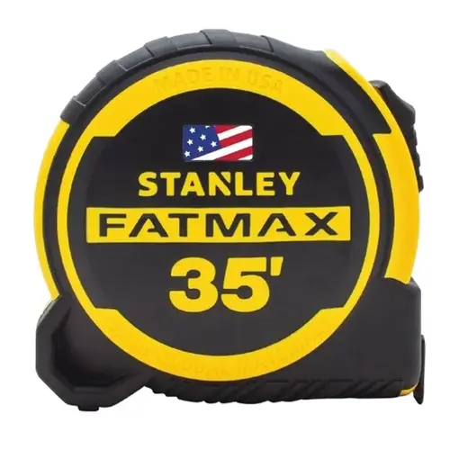 FMHT36335S Tape Measure, 35 ft L Blade, 1-1/4 in W Blade, Steel Blade, ABS Case, Black/Yellow Case FMHT36335S Tape Measure, 35 ft L Blade, 1-1/4 in W Blade, Steel Blade, ABS Case, Black/Yellow Case
