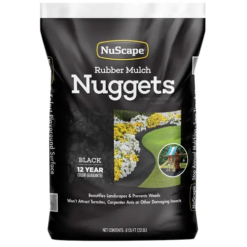 0.8 Cu. Ft. Black Recycled Nugget Rubber Mulch