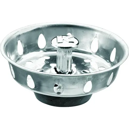 Basket Strainer with Adjustable Post, 3.3 in Dia, Stainless Steel, For: Most Kitchen Sink Drains Chrome Basket Strainer with Adjustable Post, 3.3 in Dia, Stainless Steel, For: Most Kitchen Sink Drains Chrome