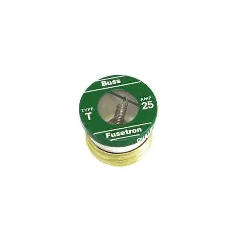 Plug Fuse, 25 A, 125 V, 10 kA Interrupt, Plastic Body, Low Voltage, Time Delay Fuse - pack of 16 Plug Fuse, 25 A, 125 V, 10 kA Interrupt, Plastic Body, Low Voltage, Time Delay Fuse - pack of 16