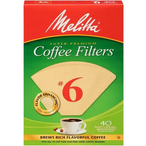 FILTER COFFEE CONE NB NO6 Brown - pack of 40 FILTER COFFEE CONE NB NO6 Brown - pack of 40