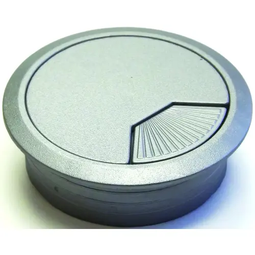 Desk Grommet, 2-3/8 in Dia Cable, ABS, Silver Desk Grommet, 2-3/8 in Dia Cable, ABS, Silver