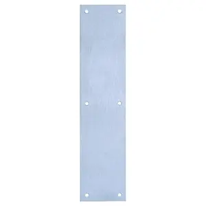 Tell Manufacturing PUSH PLATE P3515630 CLAM SHELL Push Plate, Aluminum/Steel, Satin, 15 in L, 3-1/2 in W, 0.05 ga Thick