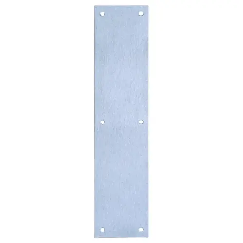 Push Plate, Aluminum/Steel, Satin, 15 in L, 3-1/2 in W, 0.05 ga Thick