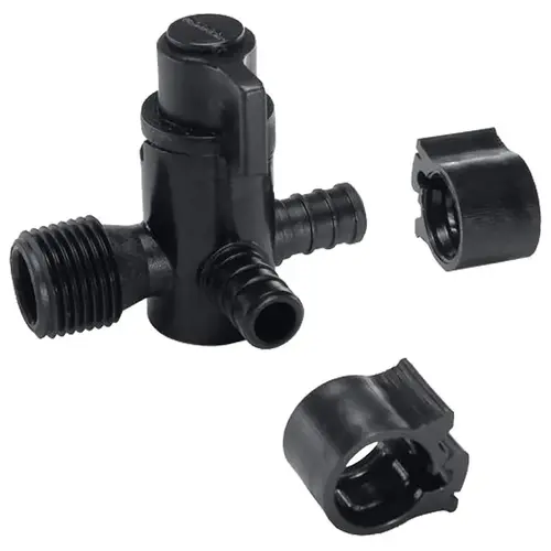 Bypass Valve, 1/2 x 1/2 x 1/2 in Connection, PEX x MPT x PEX, 100 psi Pressure, Polysulfone Body