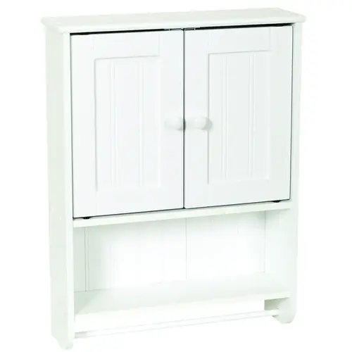 Cottage Bathroom Cabinet, 2-Door, 1-Shelf, Wood, White