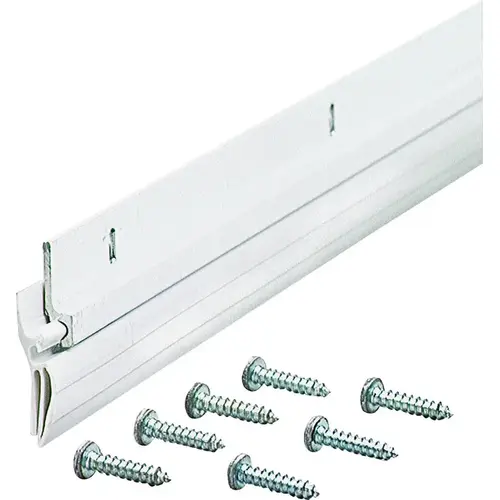 Door Set Seal White Aluminum For Garage Doors 36" L X 1/4" White