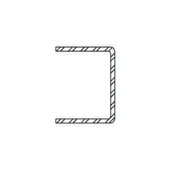 CRL-U.S. Aluminum SS55016 Primed 10 Gauge Steel Stiffener, 2-1/2" x 1-15/16" x 16' Stock Length Primer