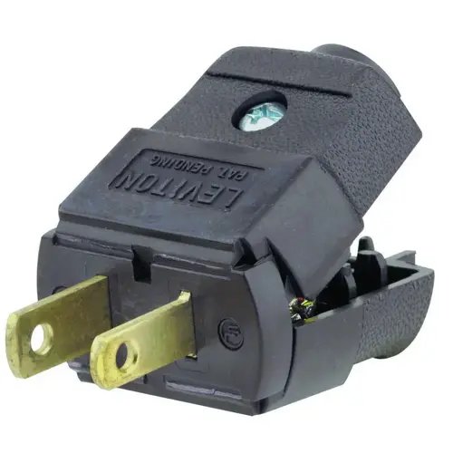 Polarized Electrical Plug, 2 -Pole, 15 A, 125 V, NEMA: NEMA 1-15P, Brown Polarized Electrical Plug, 2 -Pole, 15 A, 125 V, NEMA: NEMA 1-15P, Brown