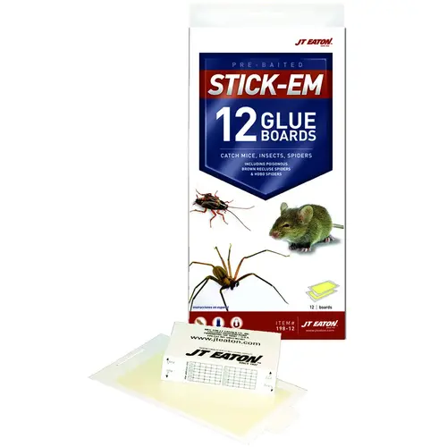 Stick-Em Scorpion Glue Trap, Solid, Characteristic Petroleum, Clear/Pale Yellow Pack - pack of 12
