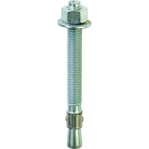 Wedge Anchor, 1/2 in Dia, 5-1/2 in L, Steel, Hot-Dipped Galvanized Silver - pack of 10