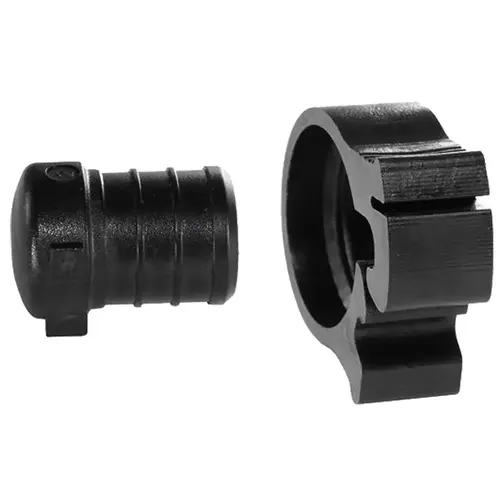Plug with Clamps PEXLock 3/4" PEX X 3/4" D PEX Pair Black