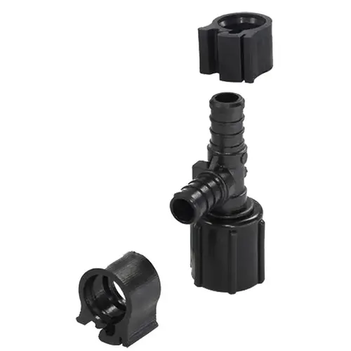 PEXLOCK Pipe Tee with Clamp, 1/2 in, FPT, 100 psi Pressure