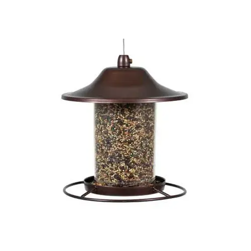 Bird Feeder Wild Bird 2 lb Metal/Plastic Panorama 1 ports Brown Antique